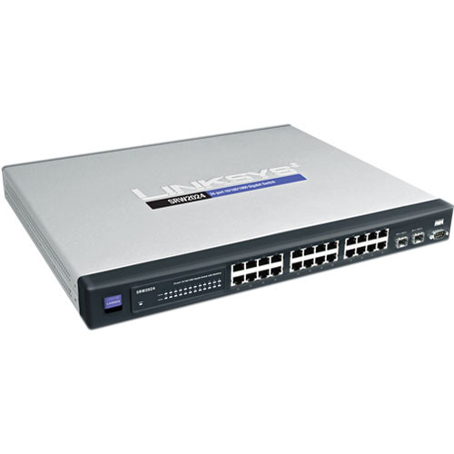 PC周辺機器 24 Port 10/100 Rackmount Switch Linksys 24-Port 10/100/1000 Managed Gigabit Switch SRW2024 B&H