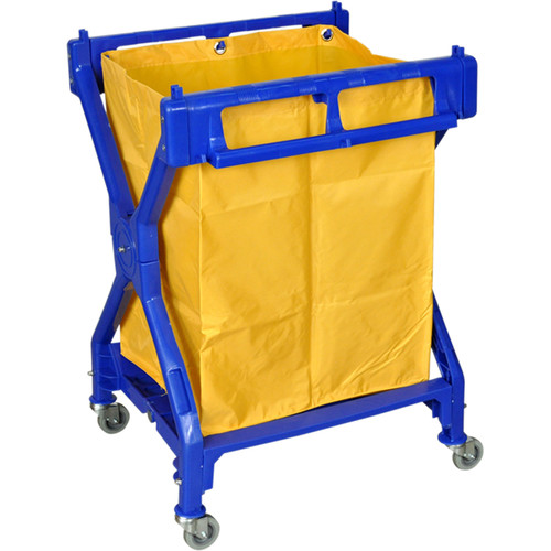 Luxor Folding Laundry Cart, Model HL13 (Blue with Orange Bag)