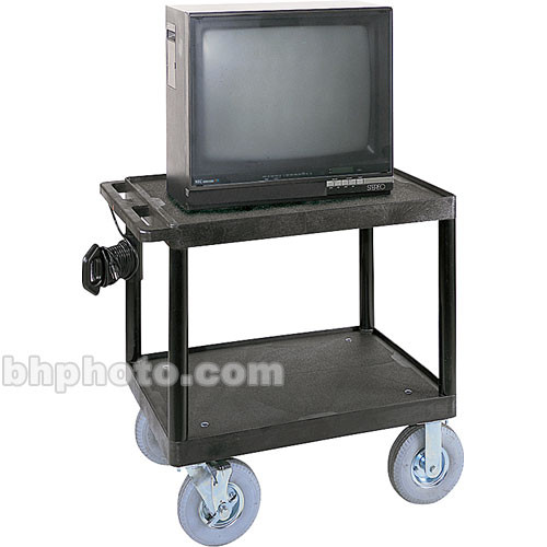 Luxor 32" Pneumatic Wheel Video Table with 3 Outlets - Black