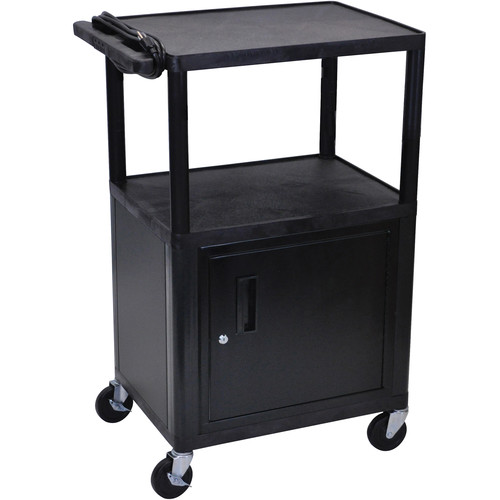 Luxor 42" Endura Table With Storage Cabinet (Black/Gray)