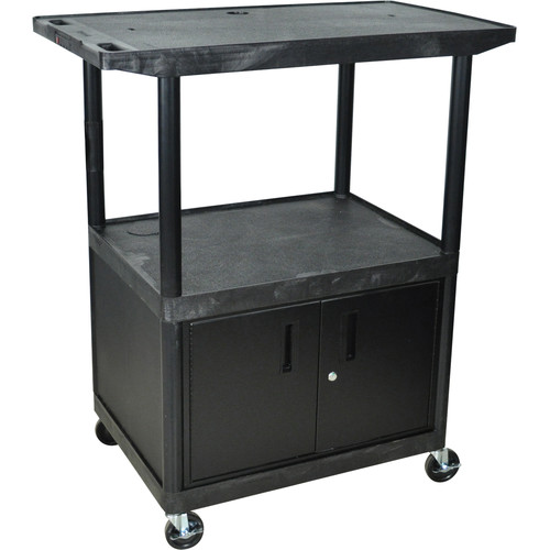 Luxor 48" (H) 3-Shelf Plasma TV Table w/Cabinet for 60" Screens