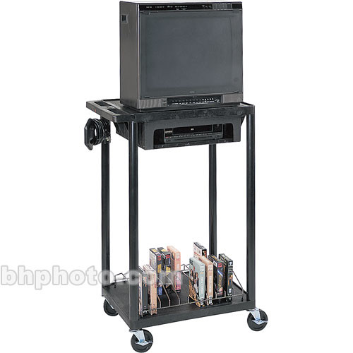 Luxor 42" VCR HOLDER ENDURA CART w/ELEC 18x24" (BLK)