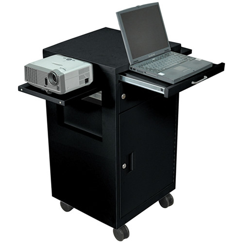 Luxor Multimedia Cart with Locking Cabinet, Model LMC2B  (Black)