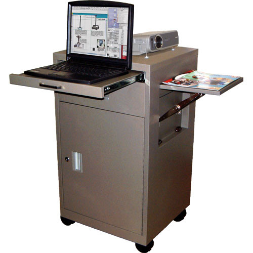 Luxor Multimedia Cart w/Locking Cabinet and Drawer