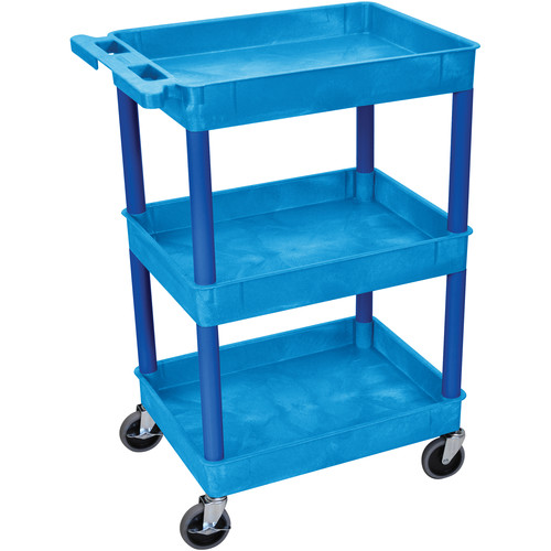 Luxor 24 x 18" Three-Shelf Utility Cart (Blue)