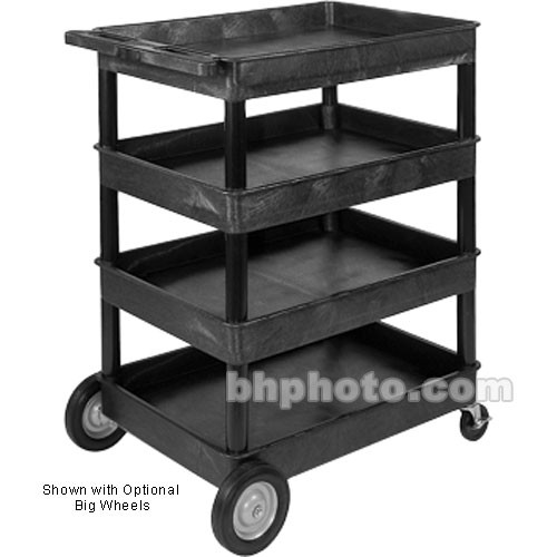 Luxor TC1111 32 x 24" Four Shelf Heavy-duty Utility Cart (Black)