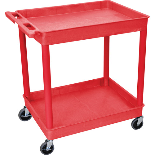 Luxor TC11 32 x 24" Two Shelf Heavy-duty Utility Cart (Red)