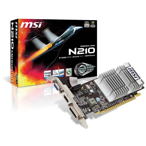 MSI - GeForce 210 512MB 64-bit DDR3 HDCP Ready Low Profile Graphics Card