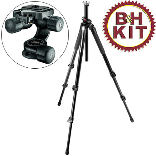 Manfrotto 055XPROB Pro Tripod Legs (Black) with 460MG 3D Magnesium Head