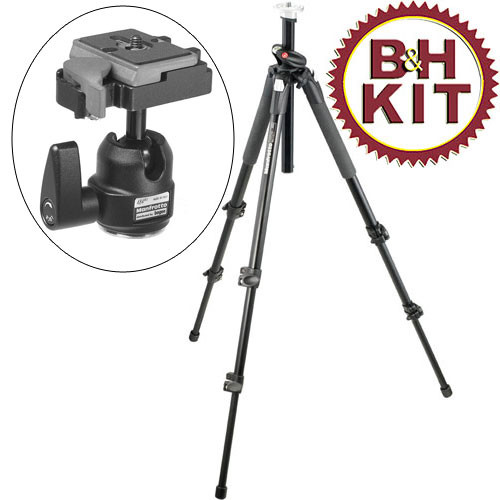 Manfrotto 055XPROB Tripod Legs (Black) with 484RC2 Mini Ballhead