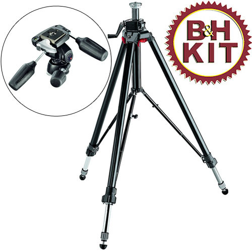Manfrotto 058B Aluminum Studio Pro Triaut Tripod with 804RC2 3-Way Pan/Tilt Head