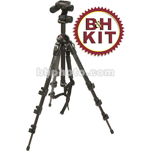 Manfrotto 190MF4 Magfiber Carbon Fiber Tripod with 3437 3D Magnesium Head