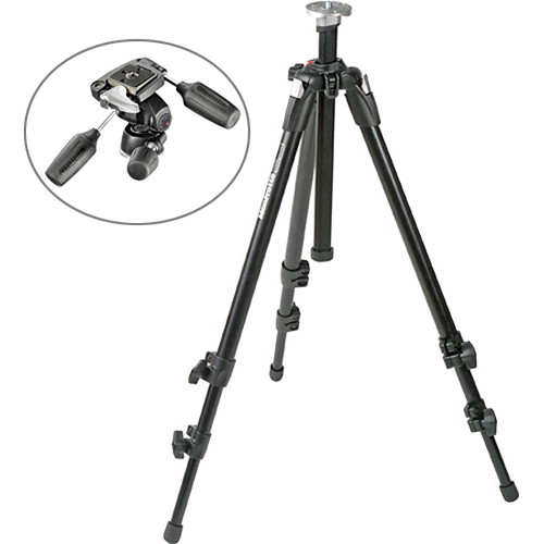 Manfrotto 190XDB Tripod Legs (Black) with 804RC2 3-Way Head