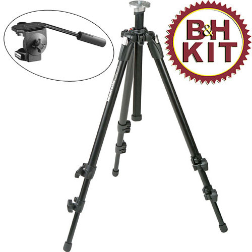 Manfrotto 190XDB Tripod Legs (Chrome) with 3126 Fluid Head