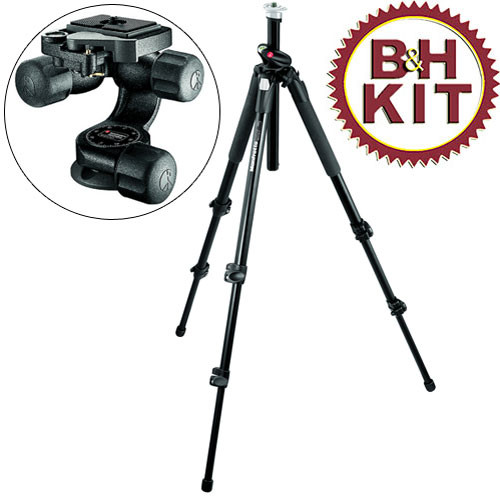 Manfrotto 190XPROB Tripod Legs (Black) with 460MG 3D Magnesium Head