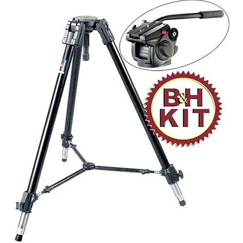 Manfrotto 528XB Heavy Duty 1-Stage Tripod with 501HDV Head B&H