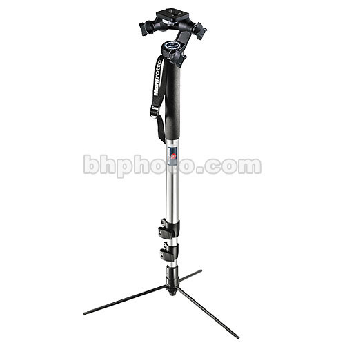 Manfrotto 682 Professional Monopod (Chrome) with 056 3D Head - Supports 6.6 lbs (3kg)
