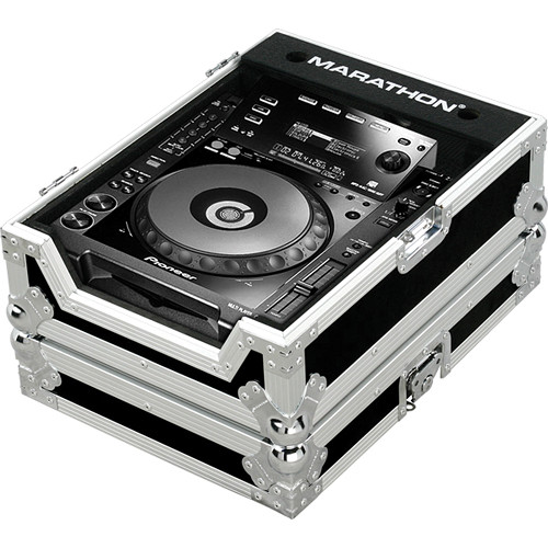 Marathon MA-CDJ900 Flight Road Large Format CD/CDJ Player Case (Black on Chrome)