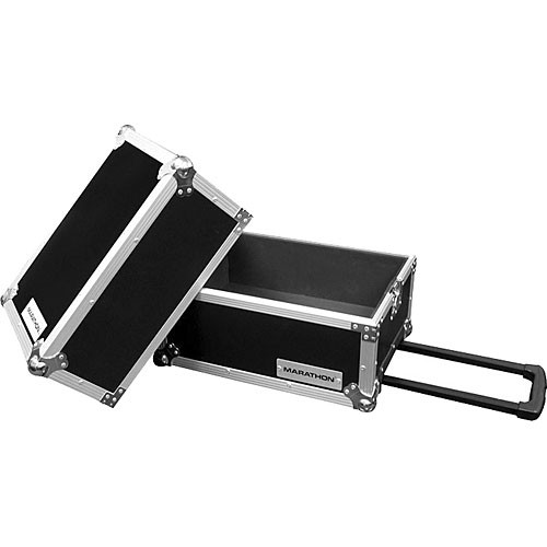 Marathon MA-LPHW Flight Road 100 Capacity Deluxe LP Case with Wheels (Black)