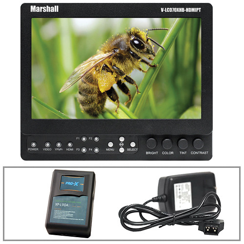 Marshall Electronics V-LCD70XHB-HDMIPT-AB 7" Field Monitor with Anton/Bauer Mount Power Kit