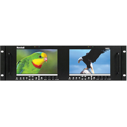 Marshall Electronics V-MD702 Dual High Resolution LCD Rack Mount Monitor (7")