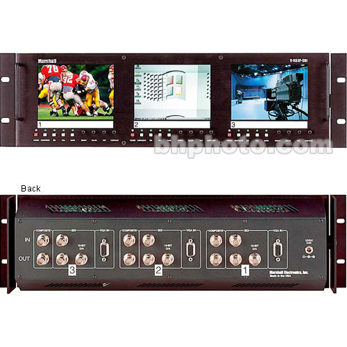 Marshall Electronics V-R53P-SDI Rack Mountable Triple 5" LCD Monitor with SDI