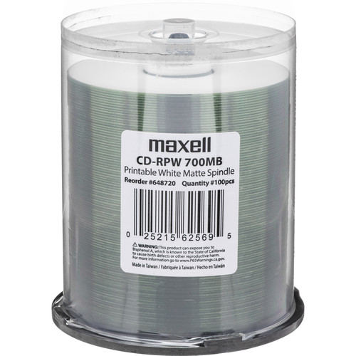 Maxell CD-R 700MB White Inkjet Disc (100)