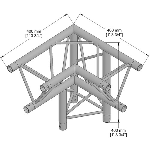 Milos M222 Trio 3 Way 90 Degree Right Corner - Apex Down