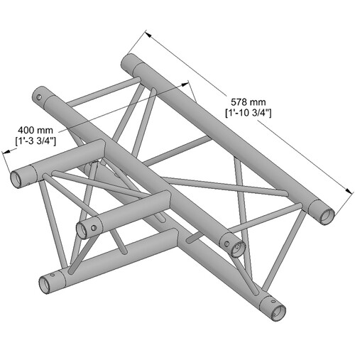 Milos M222 Trio 3 Way Horizontal Tee Piece
