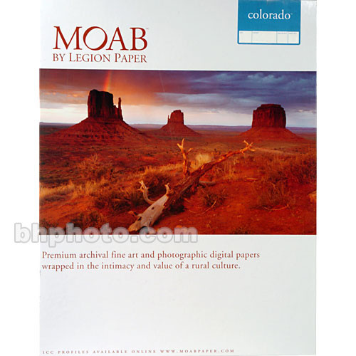 Moab Colorado Fiber Paper for Inkjet (17 x 22", Satine, 25 Sheets)