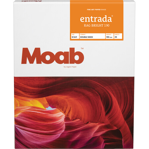 Moab Entrada Rag Bright 190 Paper (8.5 x 11", 25 Sheets)