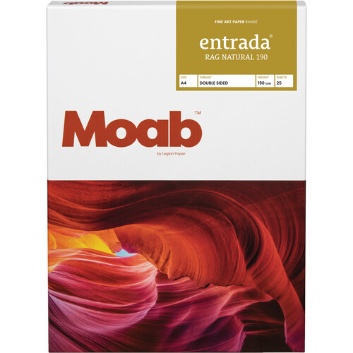 Moab Entrada Rag Natural 190 Paper (A4 8.3 x 11.7", 25 Sheets)