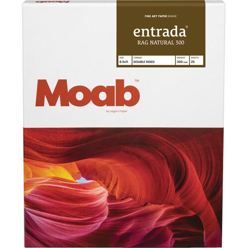 Moab Entrada Rag Natural 300 Paper (8.5 x 11", 25 Sheets)