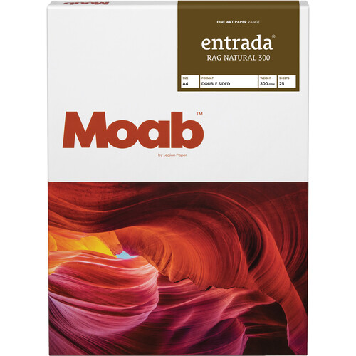 Moab Entrada Rag Natural 300 Paper (A4 8.3 x 11.7", 25 Sheets)