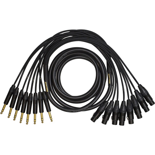 Mogami Gold 8 Channel Analog Snake Cable, 8x 1/4" TRS Male to 8x XLR Female - 10'