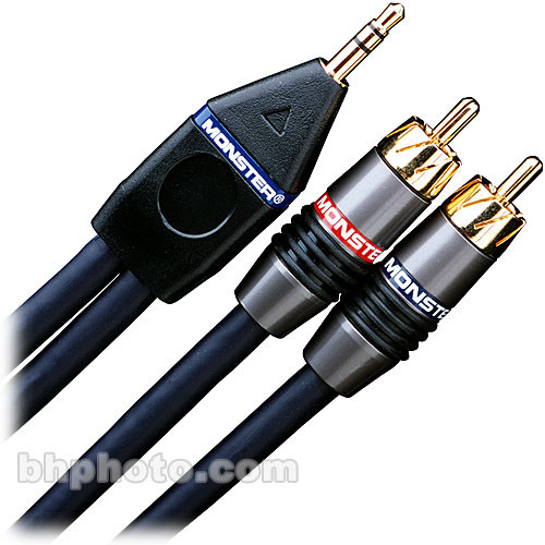 Monster Cable Stereo Mini 1/8" Male to 2 RCA Male Y-Cable - 6.5'