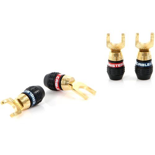 Monster Cable Quick Lock MKII Gold Angles Spade Connectors - 2 Pairs