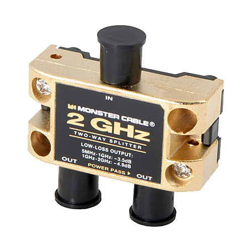 Monster Cable 2 Way - 2GHz Low-Loss RF Splitter for TV & 127773