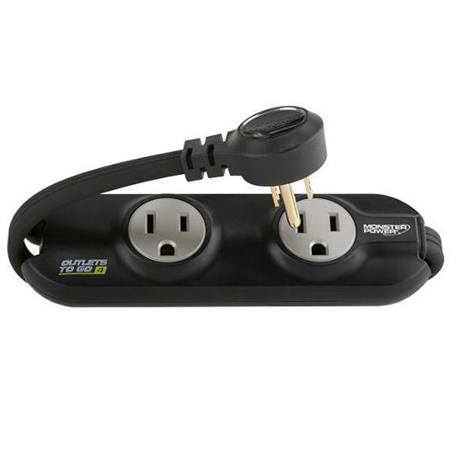 Monster Outlets To Go Power Strip - 4 Outlets (Black)