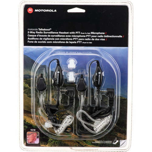 Motorola Pair of Push-To-Talk 2-Way Surveillance Headsets for the Talkabout 2-Way Radio