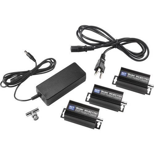 NVT Phybridge EoC Ethernet over Coax Transceiver with PoE (3-Pack)