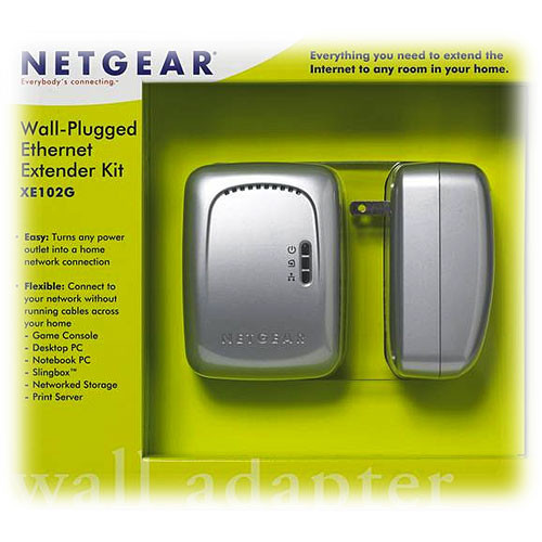 NETGEAR Wall-Plugged Ethernet Extender Kit - HomePlug Compatible