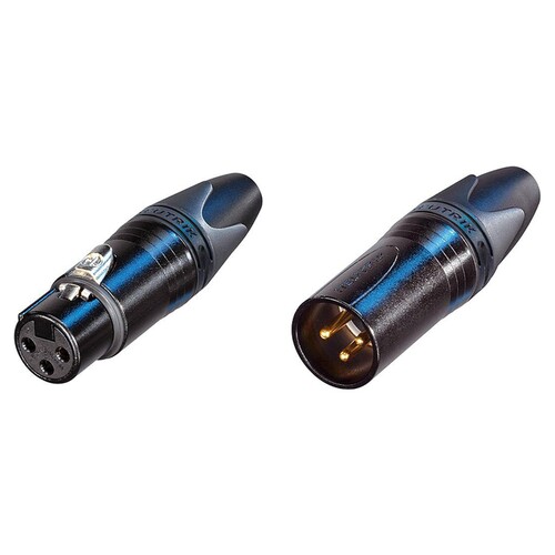 Neutrik XX Series Male and Female XLR Connectors Kit (Black Housing/Gold Contacts)