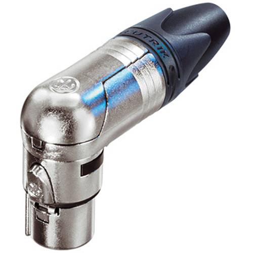 Neutrik NC3FRX Right-Angle XLR 3-Pin Female Cable Connector (Nickel Housing, Silver Contacts)