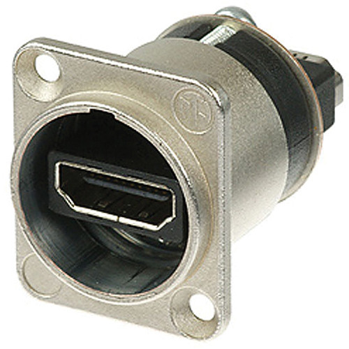 Neutrik HDMI 2.0 Feed Through Adapter D-Shape Housing IP65 (Nickel)