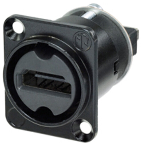 Neutrik HDMI 2.0 Feed Through Adapter D-Shape Housing IP65 (Black Chromium)