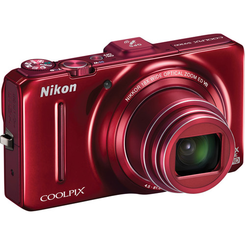 Nikon Coolpix S9300 Digital Camera (Red)