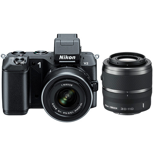Nikon 1 V2 Mirrorless Digital Camera with 1 NIKKOR VR 10-30mm f/3.5-5.6 and 30-110mm f/3.8-5.6 Lens Kit (Black)