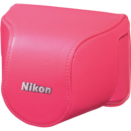 Nikon Leather Body Case Set for Nikon 1 J1 Camera with 10-30mm Lens (Pink)