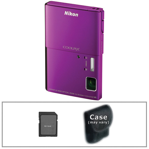 Nikon COOLPIX S100 Digital Camera with Basic Accessory Kit (Purple)